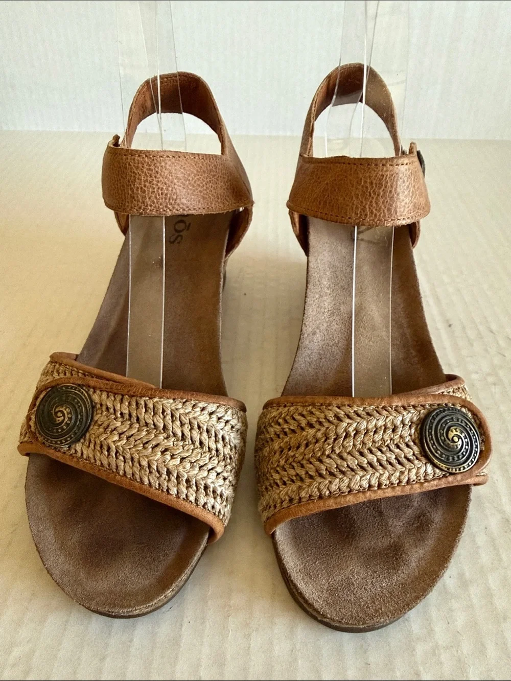 Taos Holiday Leather And Jute Wedge Sandals